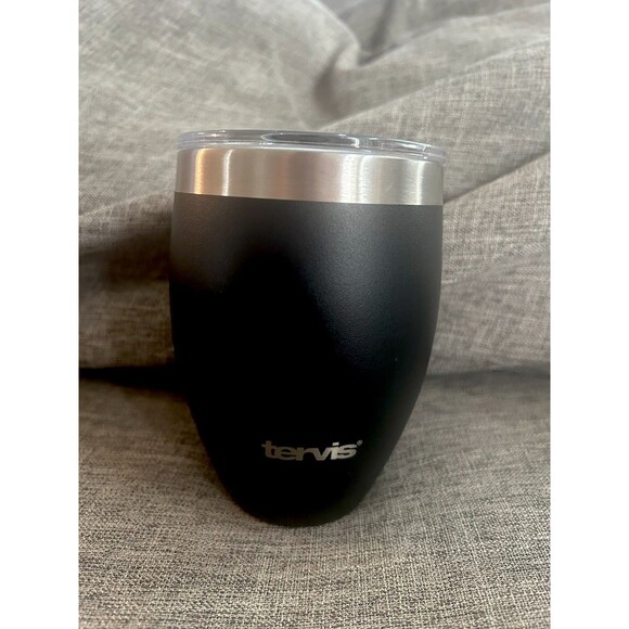 Tervis 12oz Black Stainless Steel Stemless Wine Tumbler Cup with Lid Insulated - Picture 1 of 7